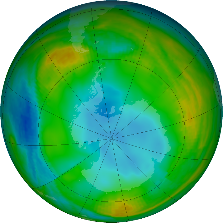 Antarctic ozone map for 12 July 1983